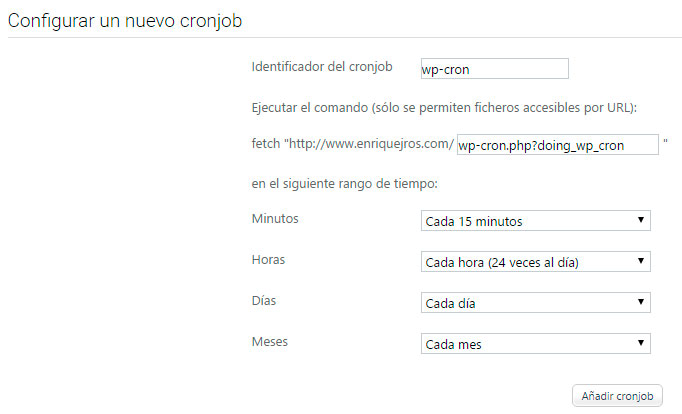 Configurar un cronjob