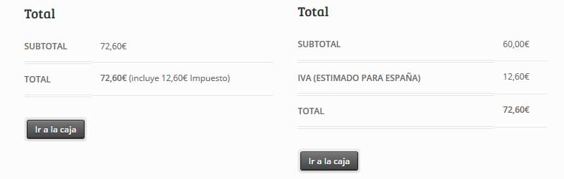 Desglose de impuestos en WooCommerce