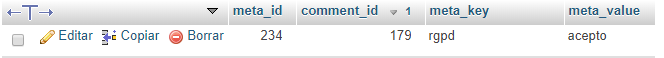 Casilla de aceptación RGPD en los comentarios