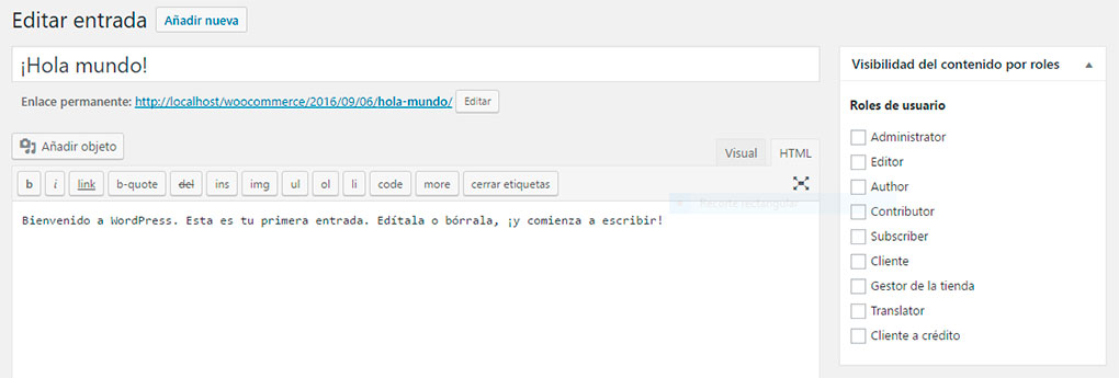 Plugin de visibilidad de contenido en función del rol de usuario