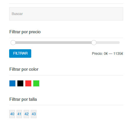 Filtros de búsquedas en WooCommerce