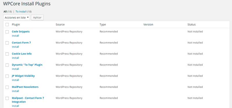 Instalar tu colección de plugins
