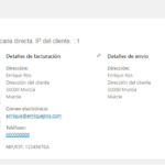 NIF en la pantalla del pedido