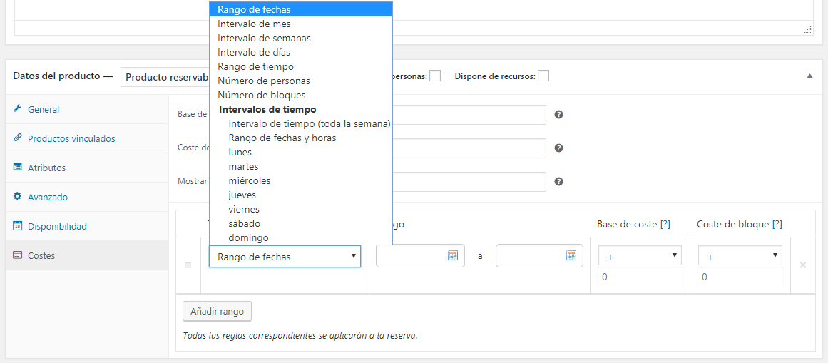 Diferente precio de reserva en función de la fecha o la hora con WooCommerce Bookings